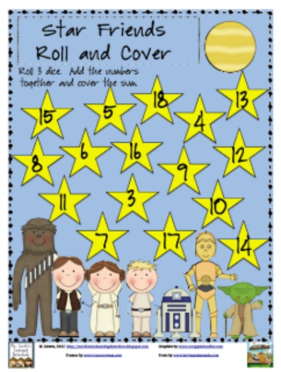 Teach Junkie: 40 Roll and Cover "Bump" Cool Math Games - Star War Friends