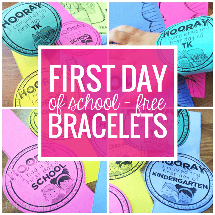 First Day of School Bracelets Freebie