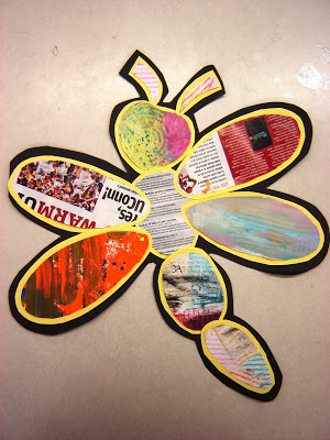 Recycled Paper Daisies & Dragonfly Art Project