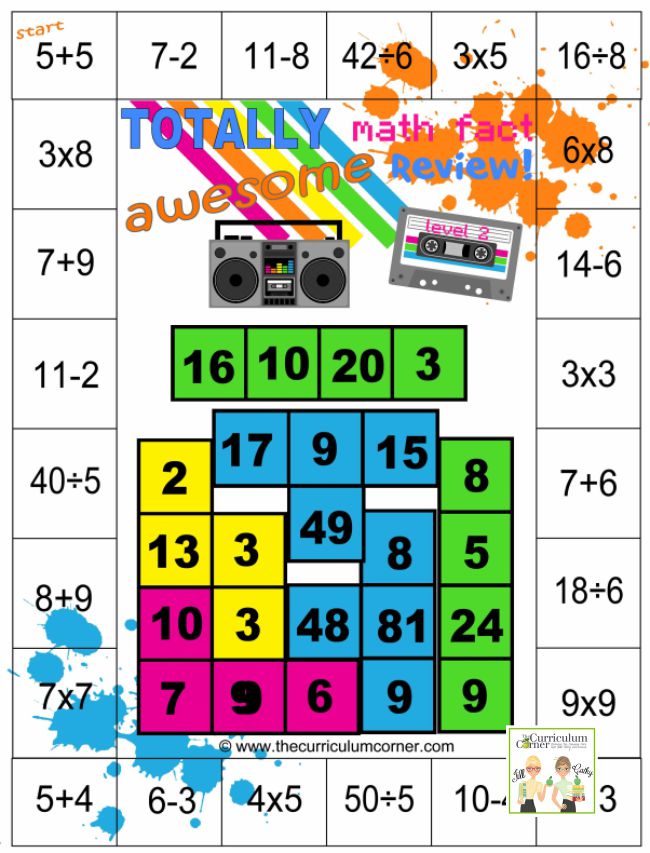 Totally Awesome Fun Math Games - Mixed Math Facts - Teach Junkie