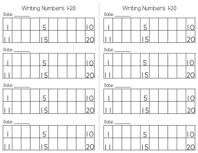 Writing Numbers to120 Free Worksheets - Teach Junkie