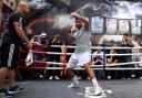 Amir Khan at a training session at his Bolton gym