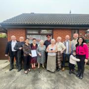 Luigia with her family and High Sheriff of Greater Manchester, Dr Eamonn O'Neal