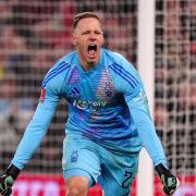 Nottingham Forest goalkeeper Matz Sels celebrates (Mike Egerton/PA)