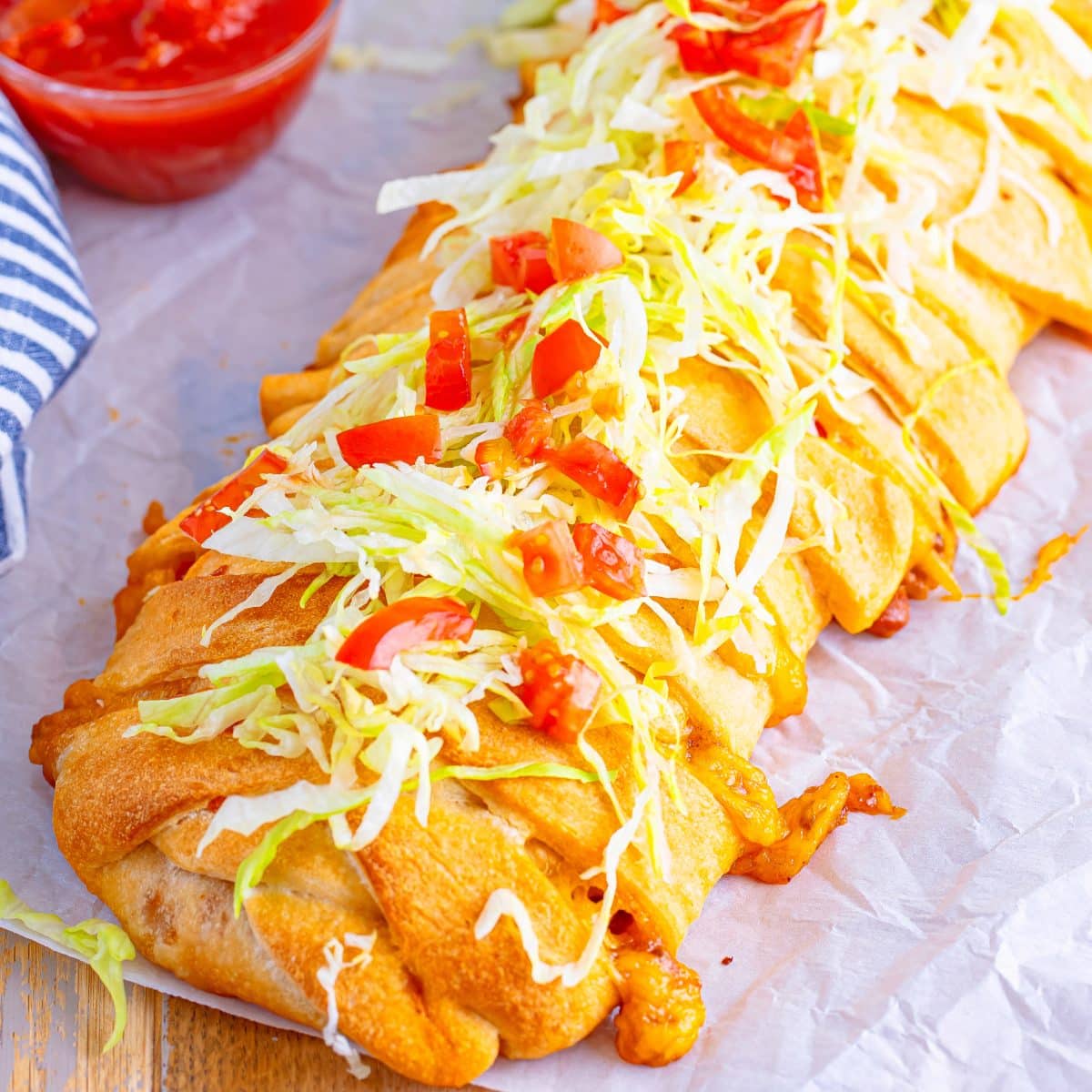 A Taco Braid close up.