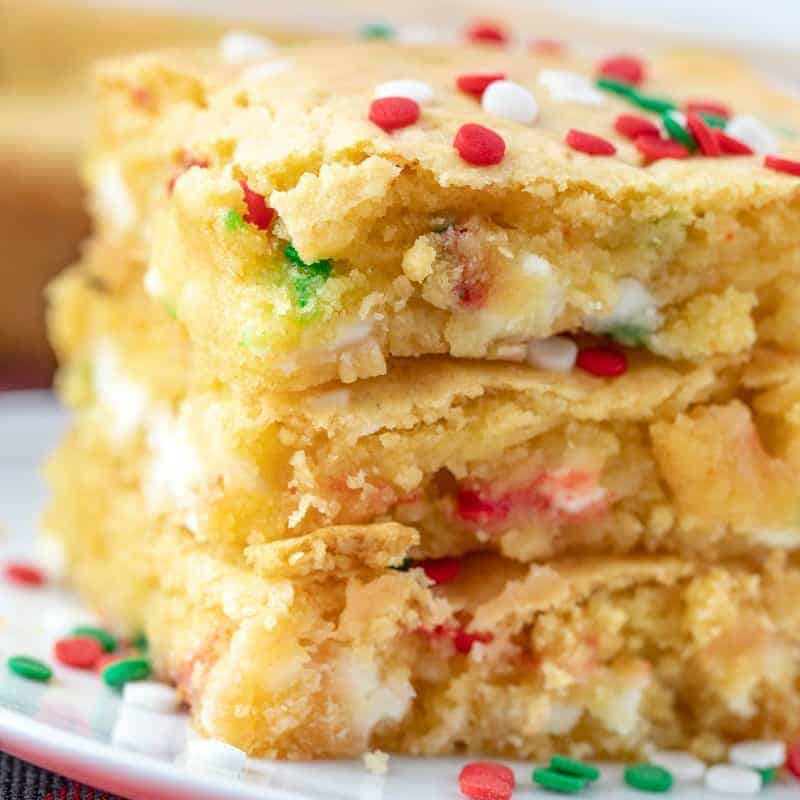 Easy Holiday Blondie Bars