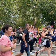 My dad running the Half Marathon