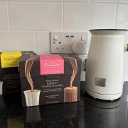 The Hotel Chocolat Velvetiser with the new flavoured hot chocolates brought out ahead of National Hot Chocolate Day