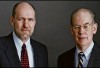 Stephen M. Walt (l) and John J. Mearsheimer, at the time of the publication of The Israel Lobby in 2007.