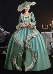 Vintage Green Rococo Renaissance Baroque Princess Marie Antoinette Dress