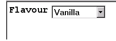 A collapsible pull-down list with the three choices. The list is collapsd, and Vanilla is selected.