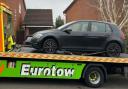 A car has been seized by police in Powick after officers found it obstructing a road.