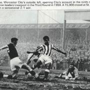 Worcester City teenager Tommy Skuse scores the first goal