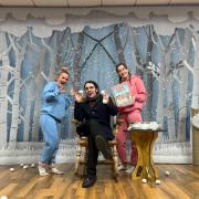 ENCHANTING:  Cllr Ed Kimberley (centre) with Olga Hloušková and Charlotte Hasnip at a performance of Hansel and Gretel in Warndon