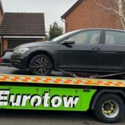 A car has been seized by police in Powick after officers found it obstructing a road.