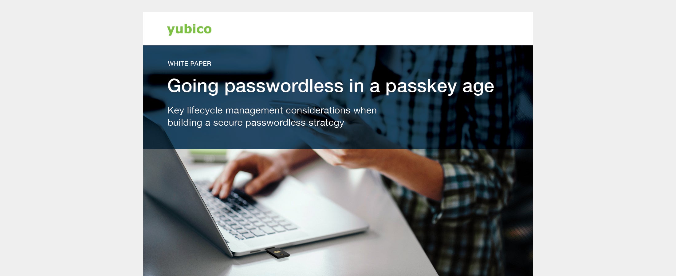 Going passwordless in a passkey age white paper cover