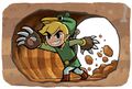 Link benutzt Maulwurfshandschuhe (Minish Cap)