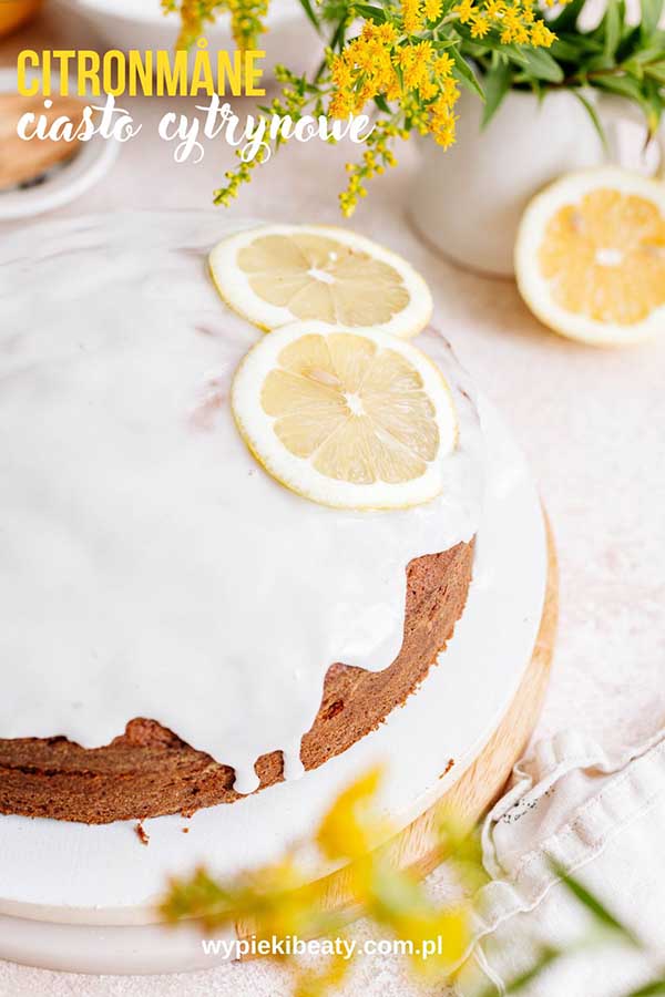 a cake with lemon slices on top